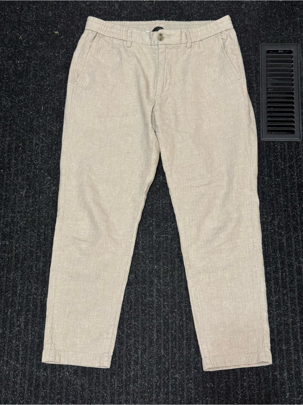 Banana Republic Mason Athletic Tapered Linen Blend Pants Beige 32x30